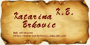 Katarina Brković vizit kartica
